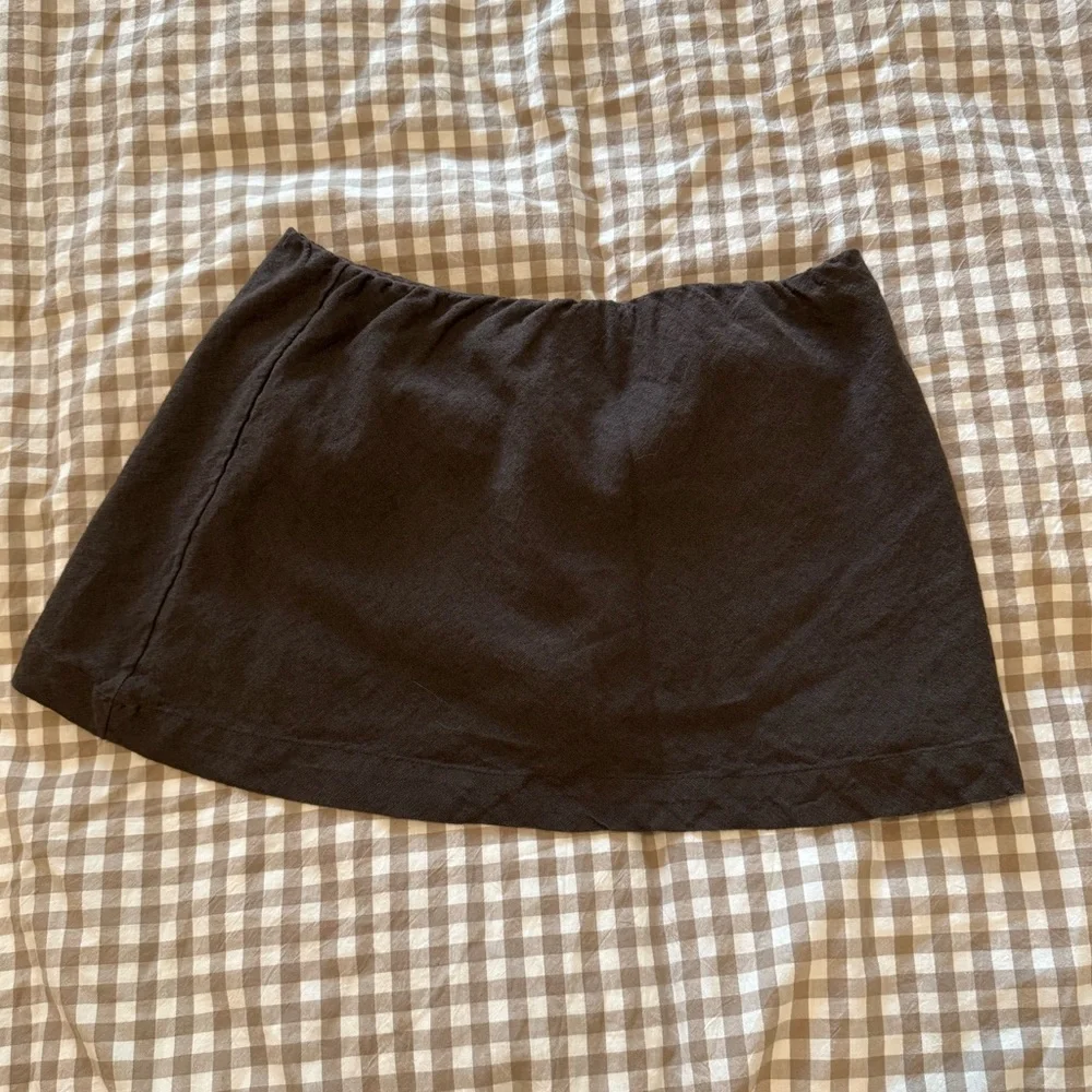 Free People My Little Micro Mini Cotton Linen Skort - Picture 3 of 6